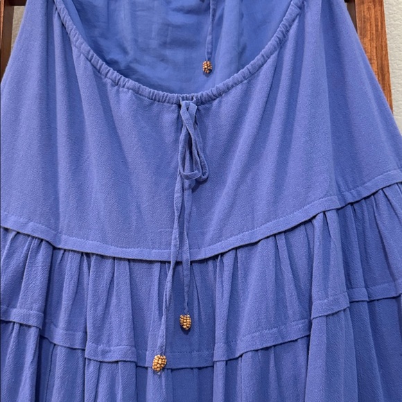Free People Free-est Somewhere Sunny Drop Cotton Waist Maxi Dress in Blue Size M - Picture 8 of 10
